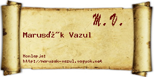 Marusák Vazul névjegykártya